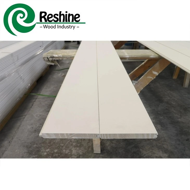 Безмитен бял грундиран дървен T&G стенен панел Shiplap